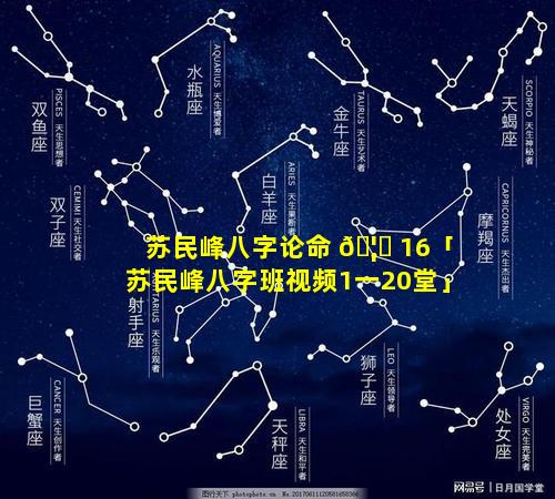 苏民峰八字论命 🦆 16「苏民峰八字班视频1一20堂」